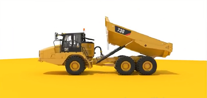 работа самосвалов Cat